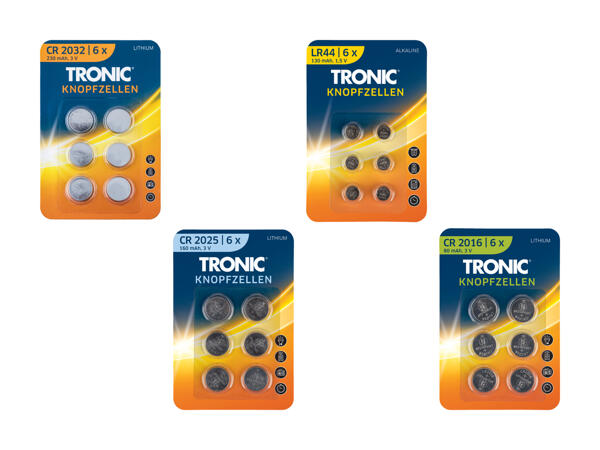 Piles bouton, 6 pièces