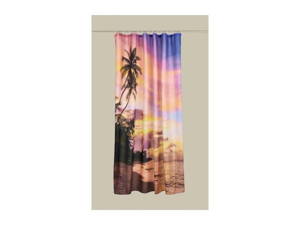 Livarno Shower Curtain With Tropical Beach Design