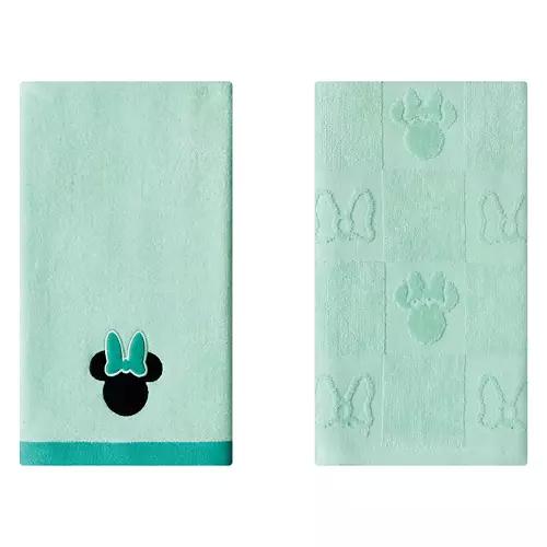 2 Pack Cotton Hand Towels - Minnie, Green