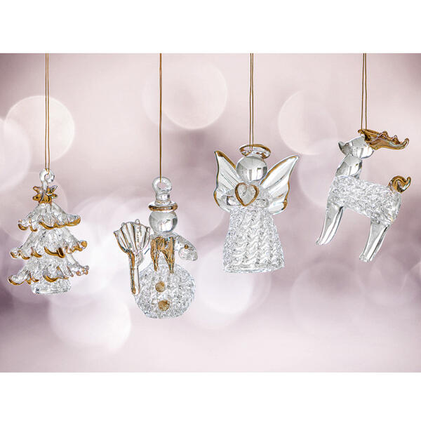 Glas-Weihnachtshänger 4er-Set