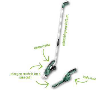 Taille-haie/Coupe-herbe à accu li-ion GARDENLINE(R)