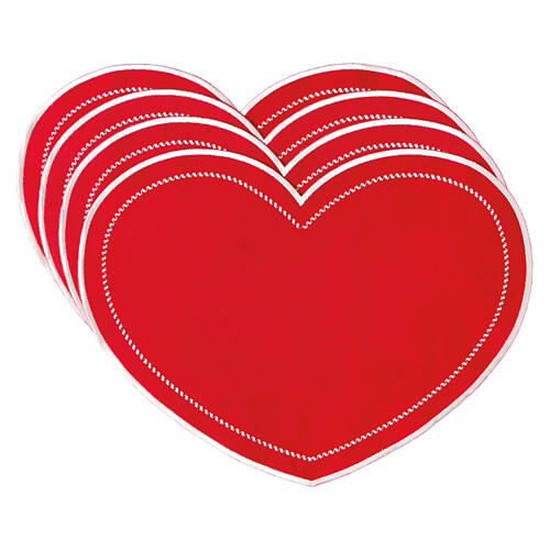 4 Pack Placemat Set - Stitched Hearts