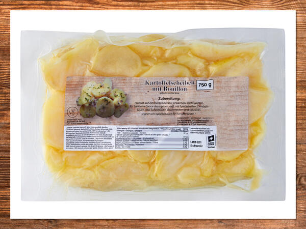 Pommes de terre cuites au bouillon en tranches