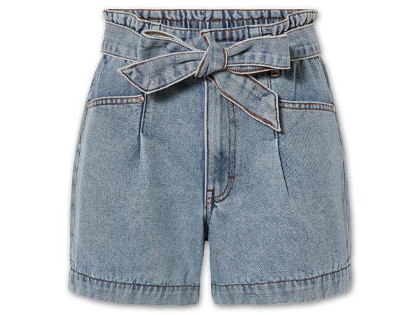 Damen Paperbag Jeansshorts