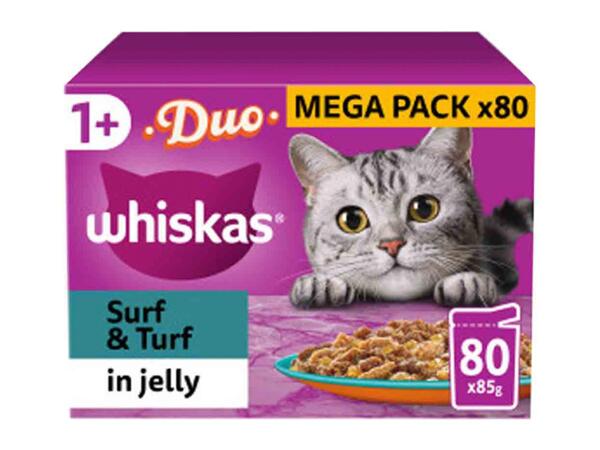 Whiskas 1+ Cat Pouches Duo Surf & Turf In Jelly
