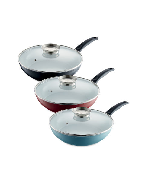 30cm Ceramic Pan With Glass Lid