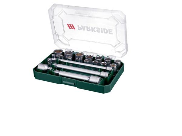 Ratchet handle, 1 or 2 pieces or socket set, 20 pieces