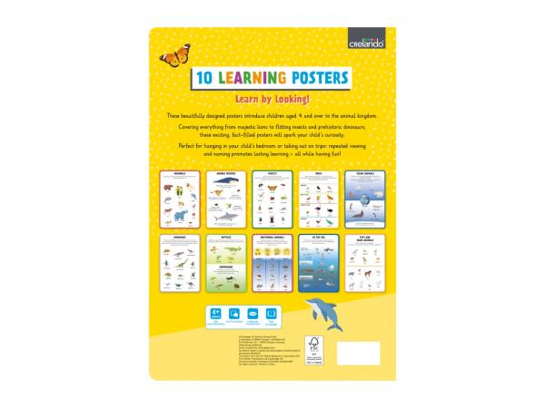 Crelando Animals Learning Poster Assortment - Set of 10