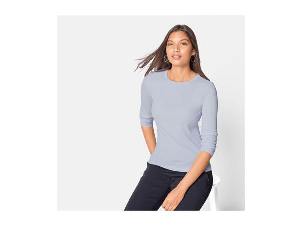Esmara Ladies' Long-Sleeve Ribbed Top - Grey