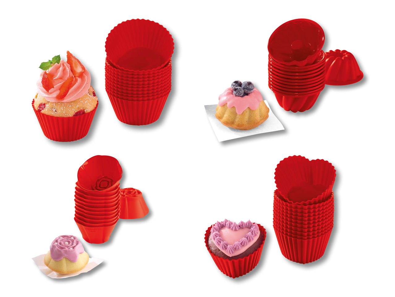 Moules à muffin en silicone, lot de 12