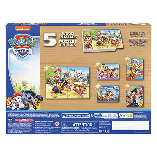 Kids 5 Piece Wooden Jigsaw Puzzle - Paw Patrol