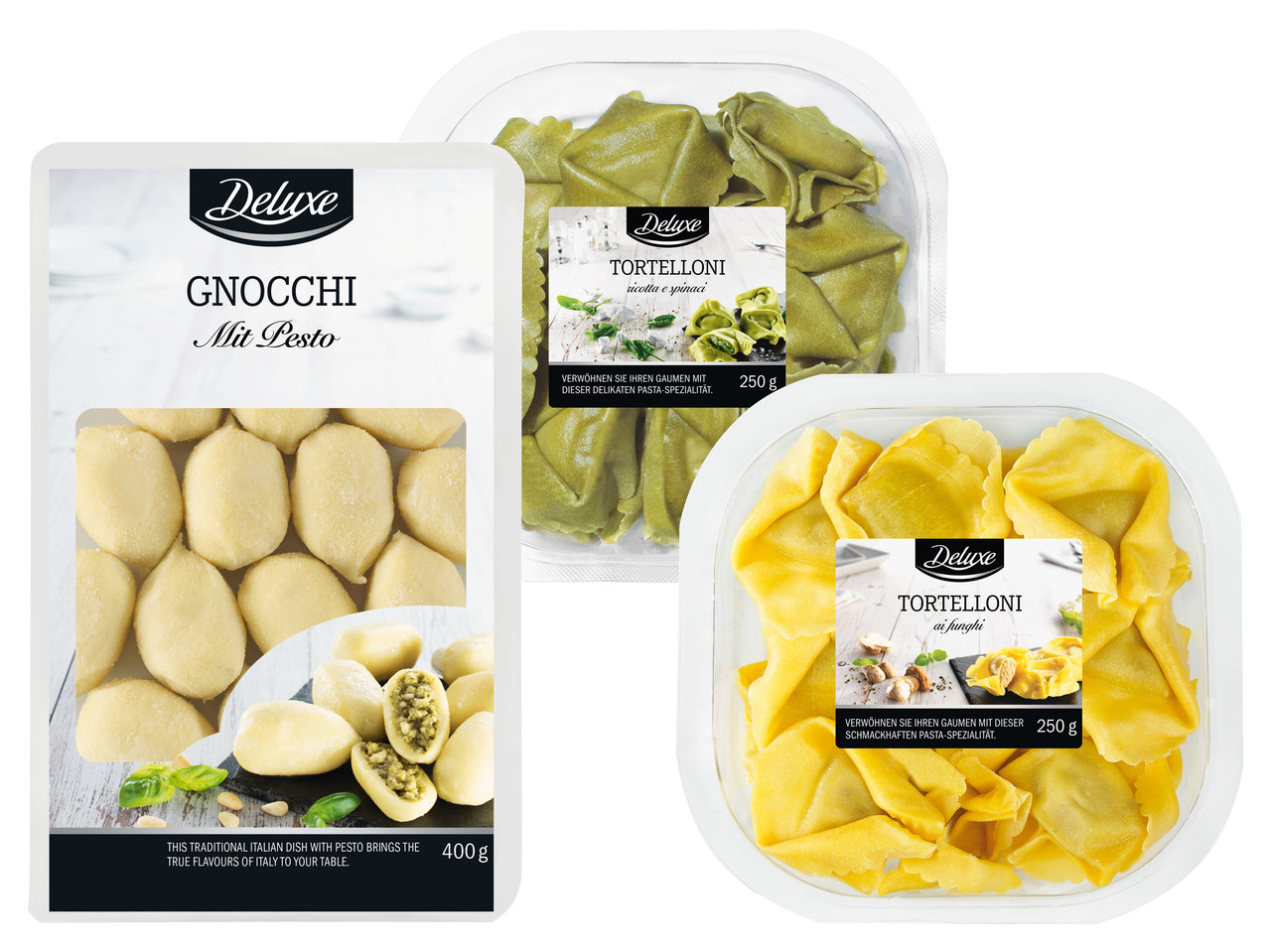 DELUXE Frische gefüllte Pasta mit Ei oder Gnocchi