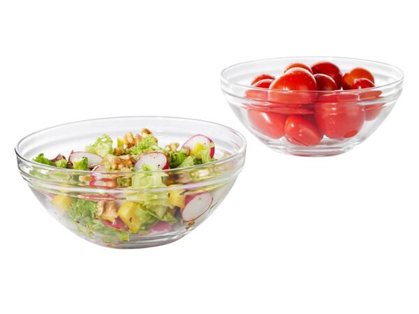 Glass bowl set, 2 or 4 pieces