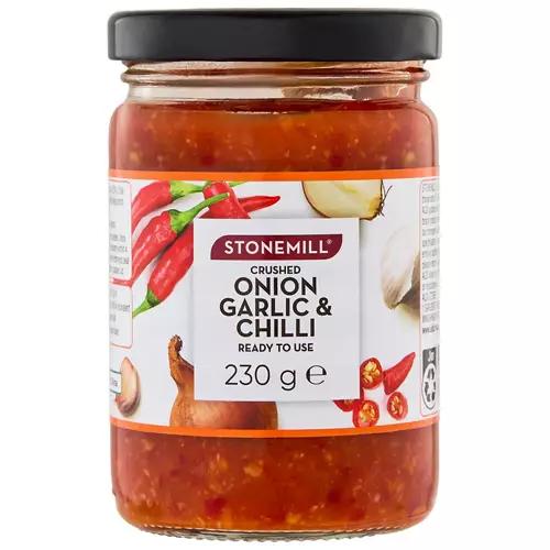 Crushed Onion, Garlic & Chilli 230g