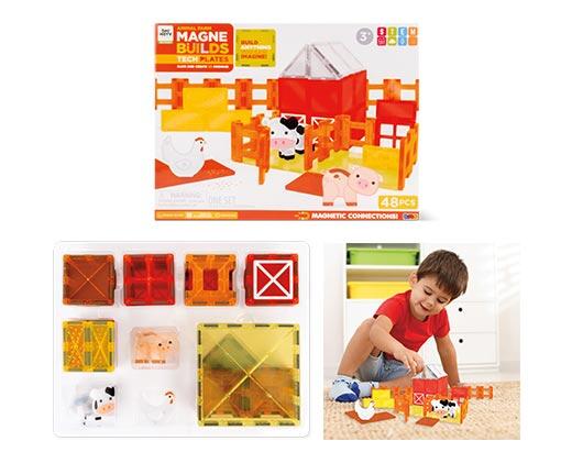 Bee Happy Themed Magnetic Tiles 48pc