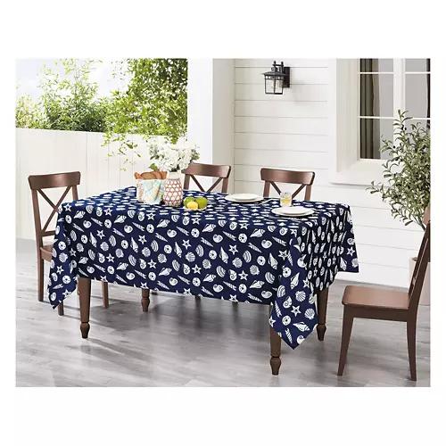 60" x 102" Indoor/Outdoor Tablecloth - Shells
