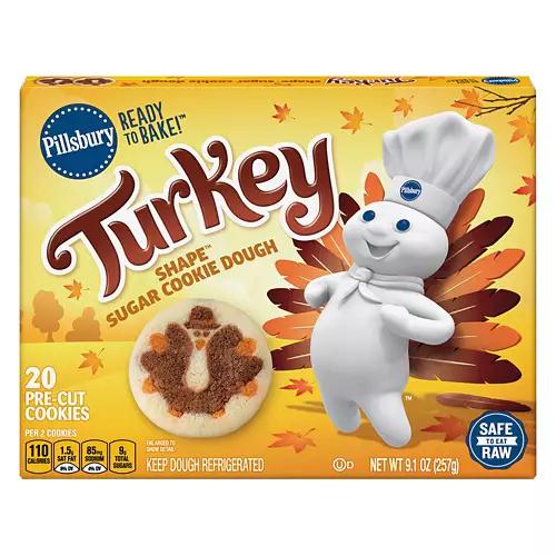 Turkey Shape Sugar Cookie Dough, 20 count