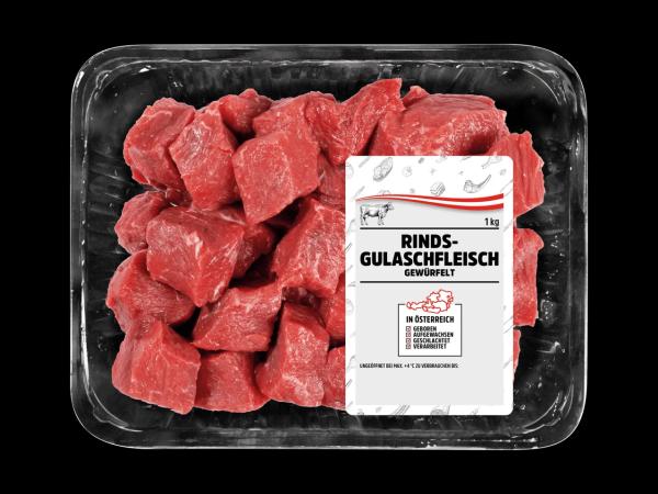 Frisches Rindsgulaschfleisch