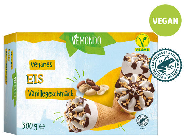 Veganes Eis mit Vanillegeschmack