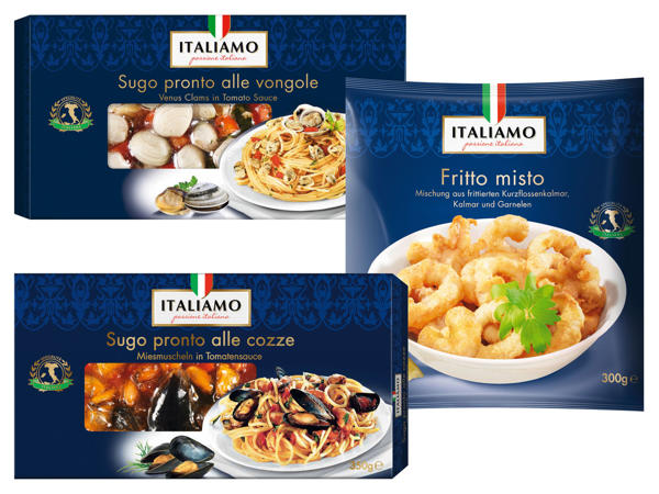 ITALIAMO Sugo pronto alle cozze/Sugo pronto alle vongole oder Fritto misto