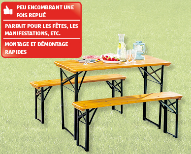 Lot bancs et table "mini", 3 pièces GARDENLINE(R)