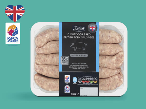 Deluxe 10 Outdoor Bred British Pork Sausages