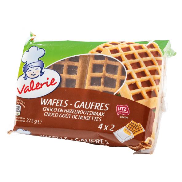 Wafels met choco en hazelnootsmaak, 8-pack