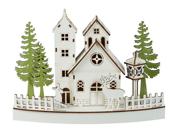 Livarno Home Light-Up Wooden Christmas Village Scene