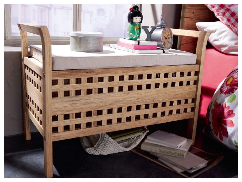 LIVARNO Walnut Storage Bench