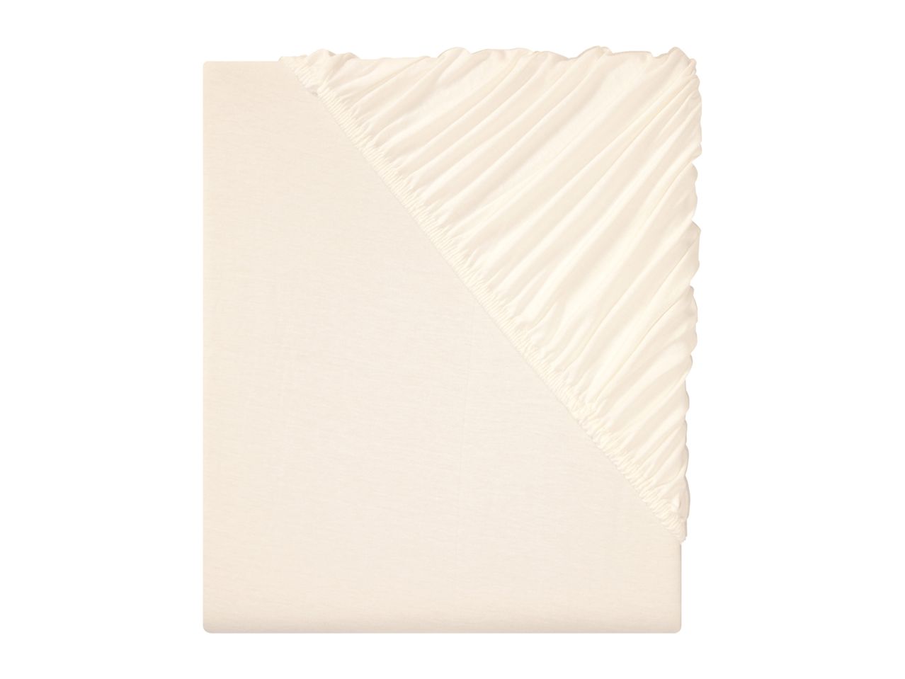 Livarno Home Cream Jersey Fitted Sheet - Single