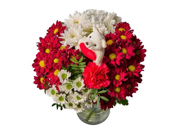 Red Bear Hugs Bouquet