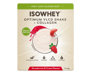 Isowhey Collagen Meal Replacement Shakes Sachets 18 x 55g