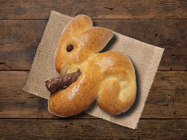 Lapin de Pâques avec barre chocolatée
