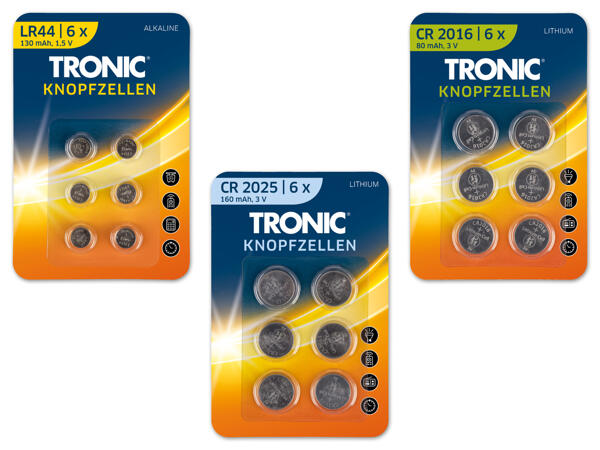 Tronic(R) Knopfzellen, 6 Stück
