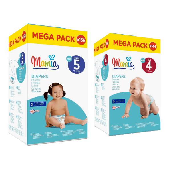 MAMIA(R) 				Jumbo-Windeln, 136 oder 144 St.