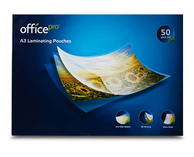 Laminating Pouches A3 50pk or A4 100pk