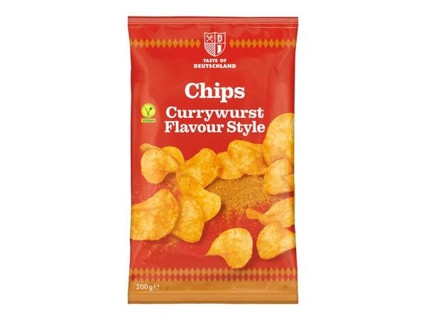 CHIPSY S PŘÍCHUTÍ KARI KLOBÁSY