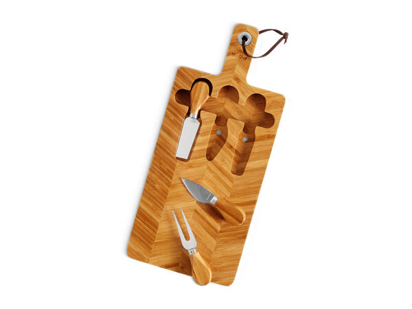 Vonshef Herringbone Cheese Board & Knife Set