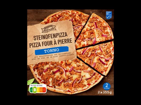 Pizza Tonno cuite au four à pierre