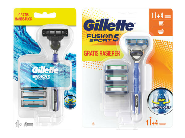 Gillette Fusion Sport oder Mach 3 1 Handstück + 4 oder 5 Ersatzklingen