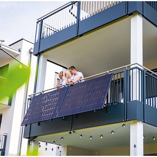 SONNENKRAFT Balkonkraftwerk Balkon 900/800 W mit Anker Solix 3 Speicher