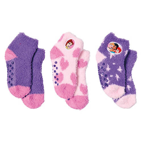 3 Pack Children's Princess Fuzzy Socks, 4-6