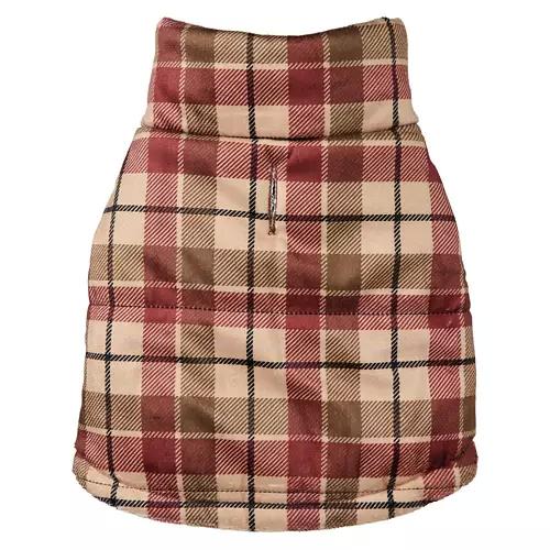 Pet Reversible Luxury Puffer Coat - Brown Check, M