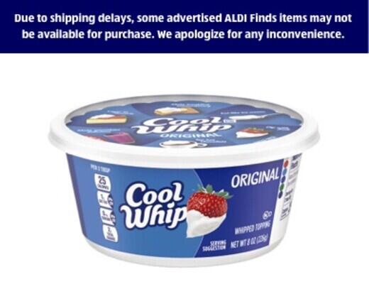 Cool Whip Original Whipped Topping - Aldi - US - Specials archive