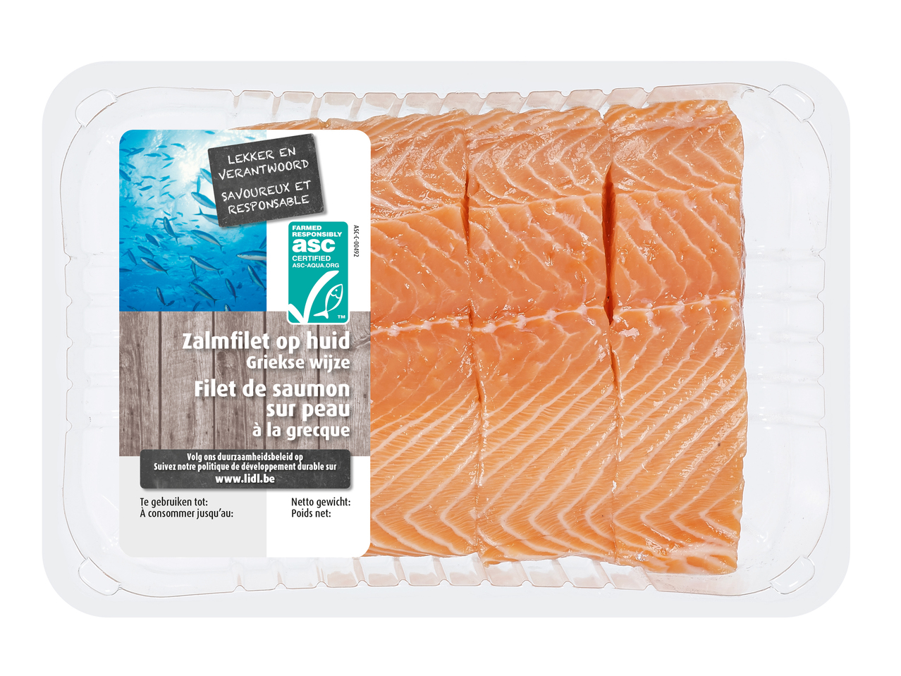 Zalmfilets met huid