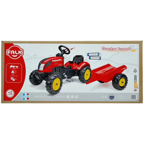 Falk traptractor met aanhanger