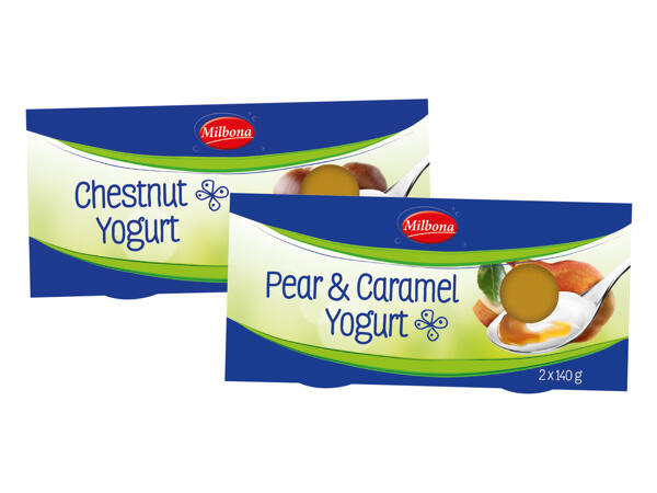 Yoghurt with Chestnut Cream or with Caramel and Pear