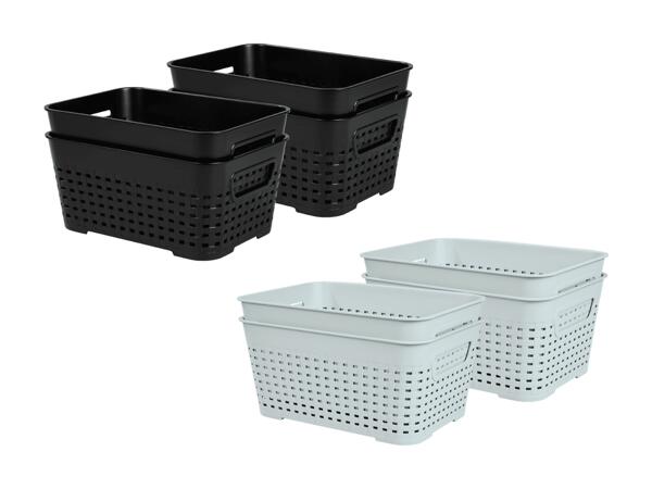 Set de corbeilles de rangement, 4 pièces