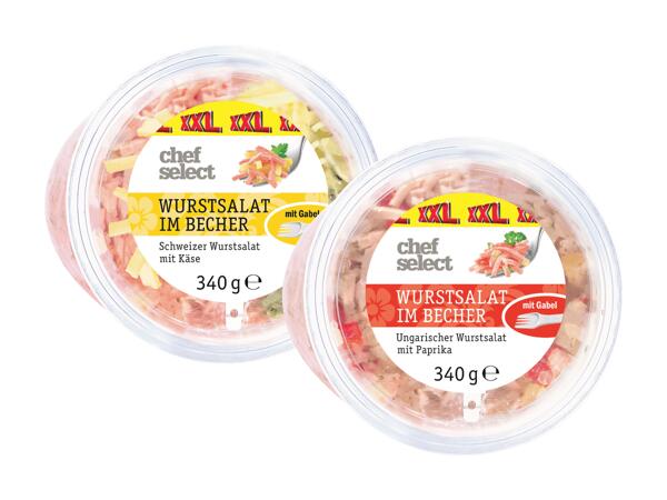Wurstsalat im Becher