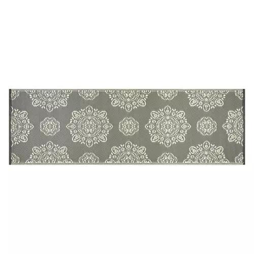 2' x 6' Reversible Indoor/Outdoor Runner - Gray Medallion